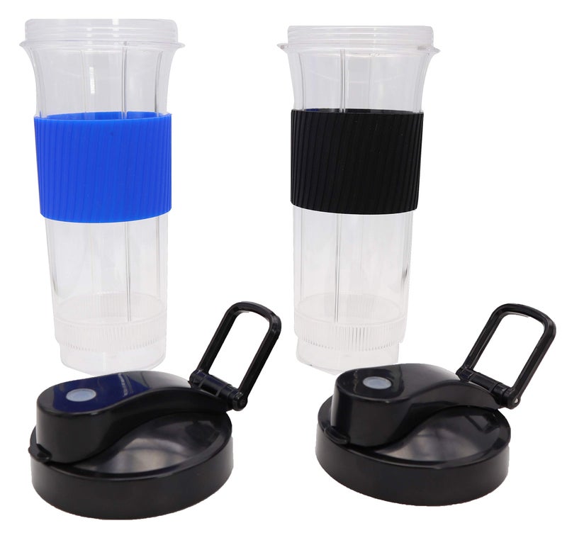 Blendin Replacement Cup with Flip Top To Go Lid - Blender Jar Accessories Compatible with Magic Bullet Blender MB-1001, MB-1001B, MBR-1101, MBR-1701, MBR-1702, MBR-0301-22.5oz Cups (2 Pack) - Image 3